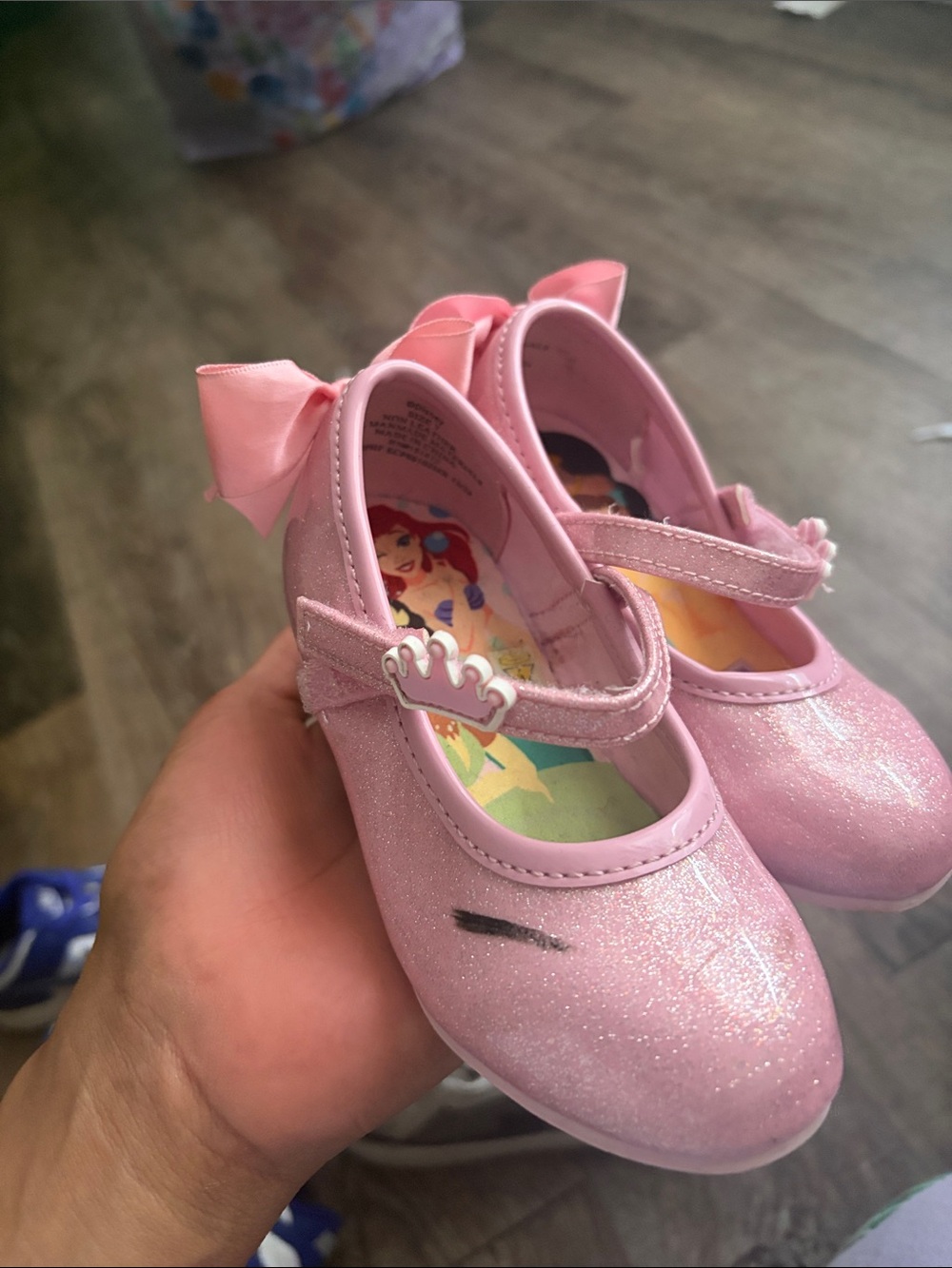 Disney Pink Glitter Princess Mary Jane Shoes with Bow